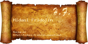 Hidasi Fridolin névjegykártya